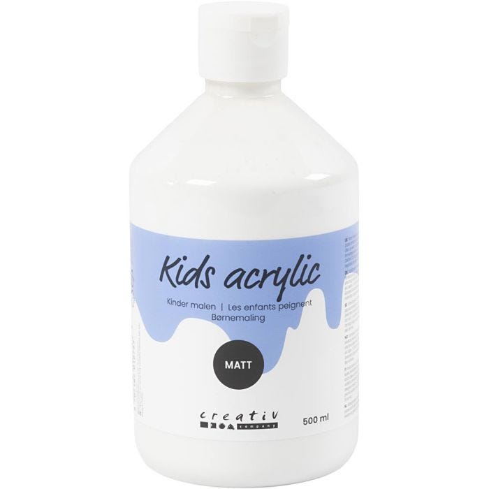 Colore Acrilio Opaco, bianco, 500 ml/ 1 bott.