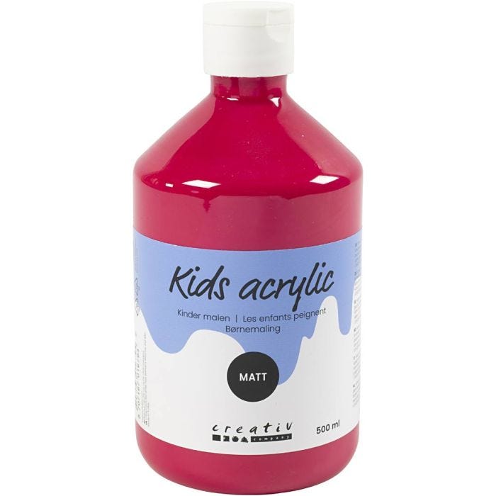 Colore Acrilio Opaco, rosso primario, 500 ml/ 1 bott.