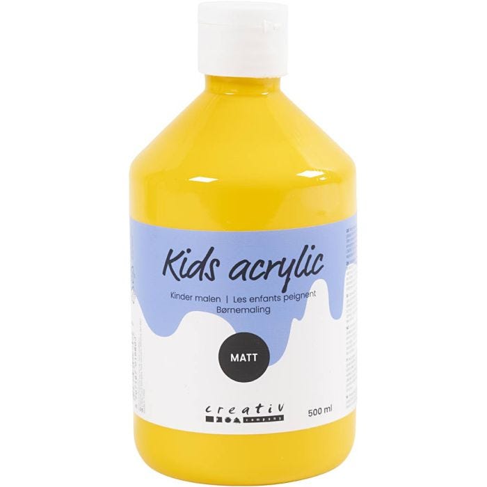 Colore Acrilio Opaco, giallo, 500 ml/ 1 bott.