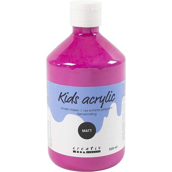 Colore Acrilio Opaco, rosa, 500ml/ 1 bott.