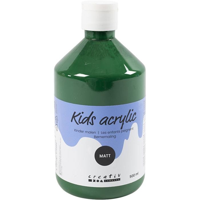 Colore Acrilio Opaco, verde scuro, 500 ml/ 1 bott.