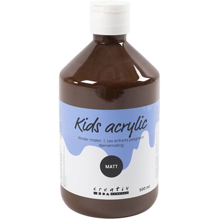 Colore Acrilio Opaco, marrone, 500 ml/ 1 bott.