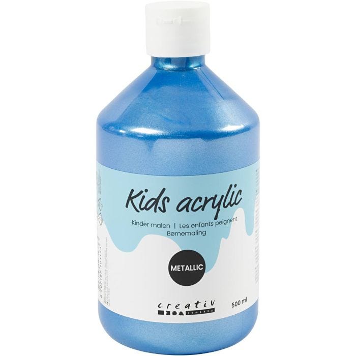 Colore Acrilio Metallizzato, metallico, blu, 500 ml/ 1 bott.