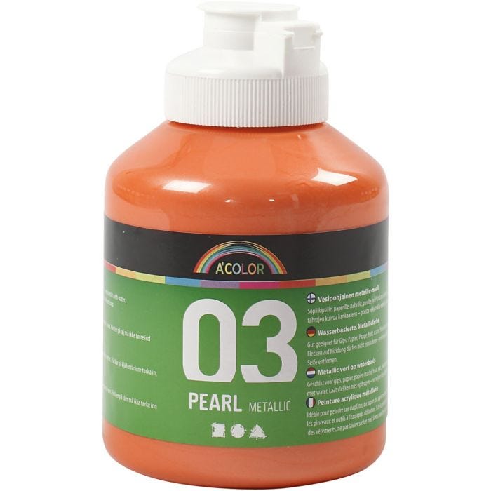 Colore Acrilio Metallizzato, metallico, arancio, 500 ml/ 1 bott.