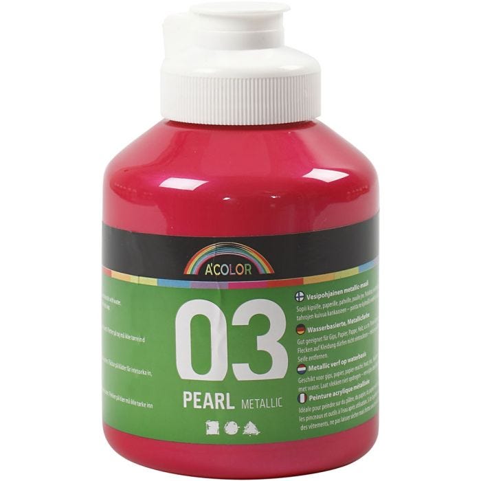Colore Acrilio Metallizzato, metallico, rosa, 500 ml/ 1 bott.