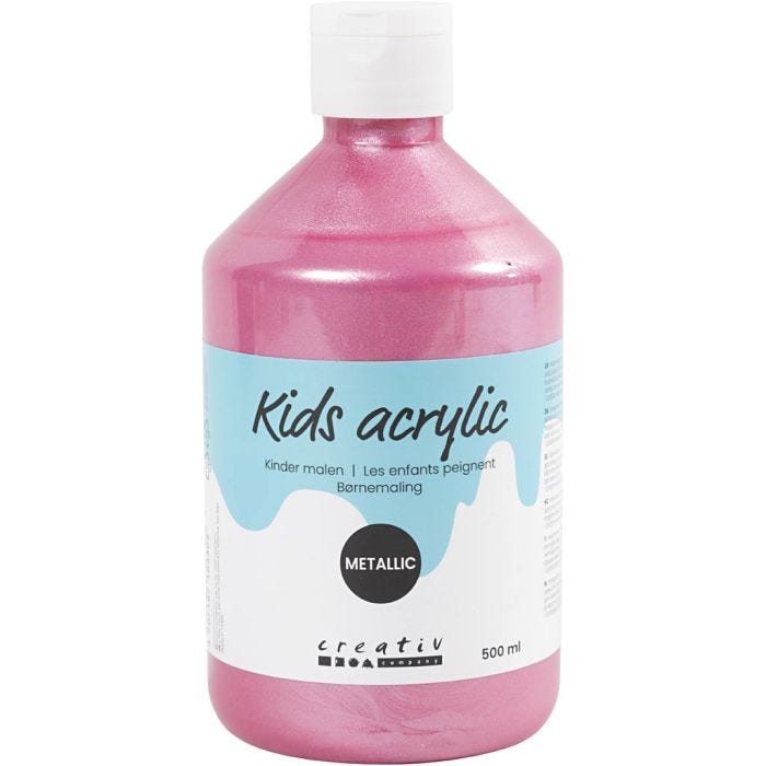 Colore Acrilio Metallizzato, metallico, rosso chiaro, 500 ml/ 1 bott.