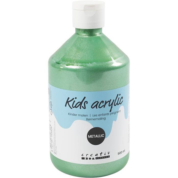 Colore Acrilio Metallizzato, metallico, verde chiaro, 500 ml/ 1 bott.