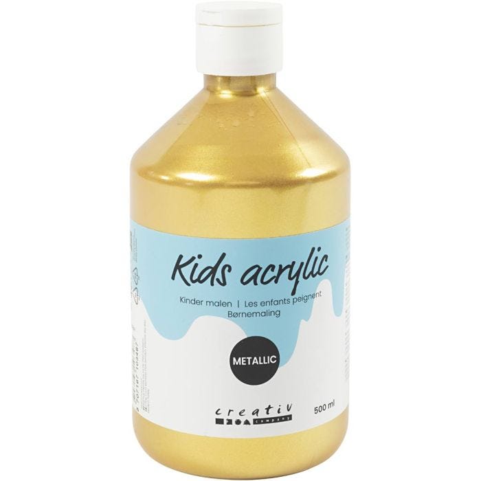 Colore Acrilio Metallizzato, metallico, oro, 500 ml/ 1 bott.