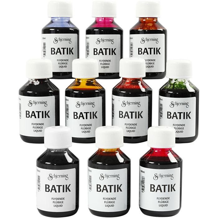 Tinta per tessuto, colori asst., 10x100 ml/ 1 conf.