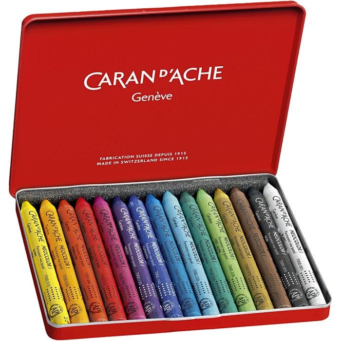 CARAN D’ACHE Neocolor I Pastelli, L: 10 cm, spess. 8,5 mm, colori asst., 15 pz/ 1 conf.