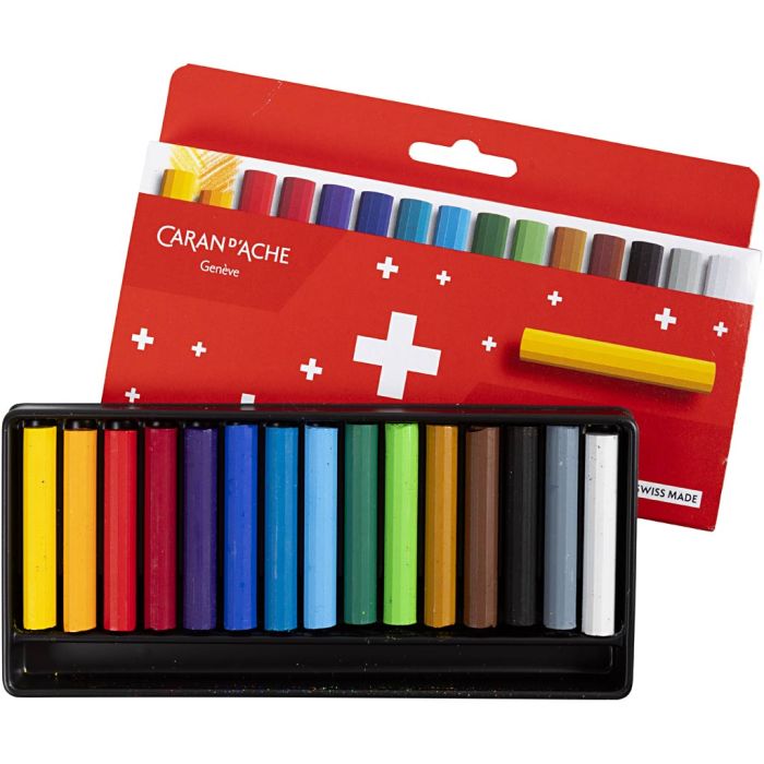 CARAN D’ACHE Neocolor I Pastelli, Junior, L: 5 cm, spess. 8,5 mm, colori asst., 15 pz/ 1 conf.