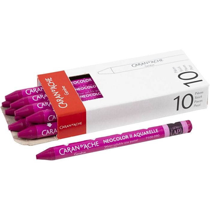 CARAN D’ACHE Neocolor II, L: 10 cm, spess. 8,5 mm, crimson (090), 10 pz/ 1 conf.