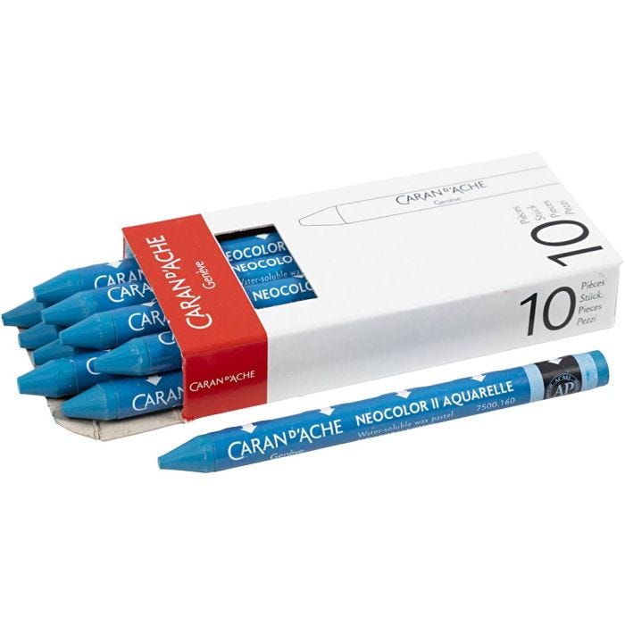 CARAN D’ACHE Neocolor II, L: 10 cm, spess. 8,5 mm, cobalt blue (160), 10 pz/ 1 conf.