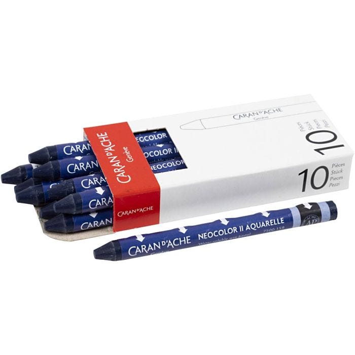 CARAN D’ACHE Neocolor II, L: 10 cm, spess. 8,5 mm, prussian blue (159), 10 pz/ 1 conf.