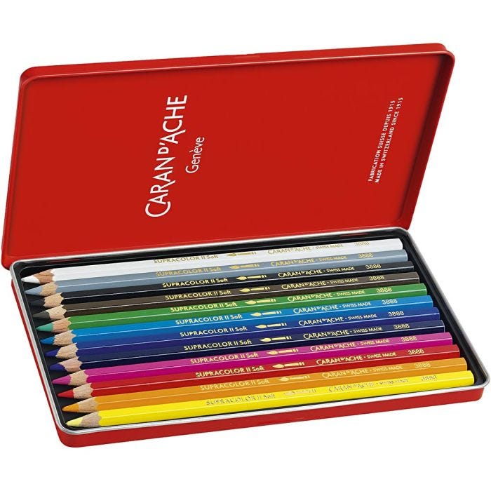 CARAN D’ACHE Supracolor II, L: 17 cm, mina 3.8 mm, colori asst., 12 pz/ 1 conf.