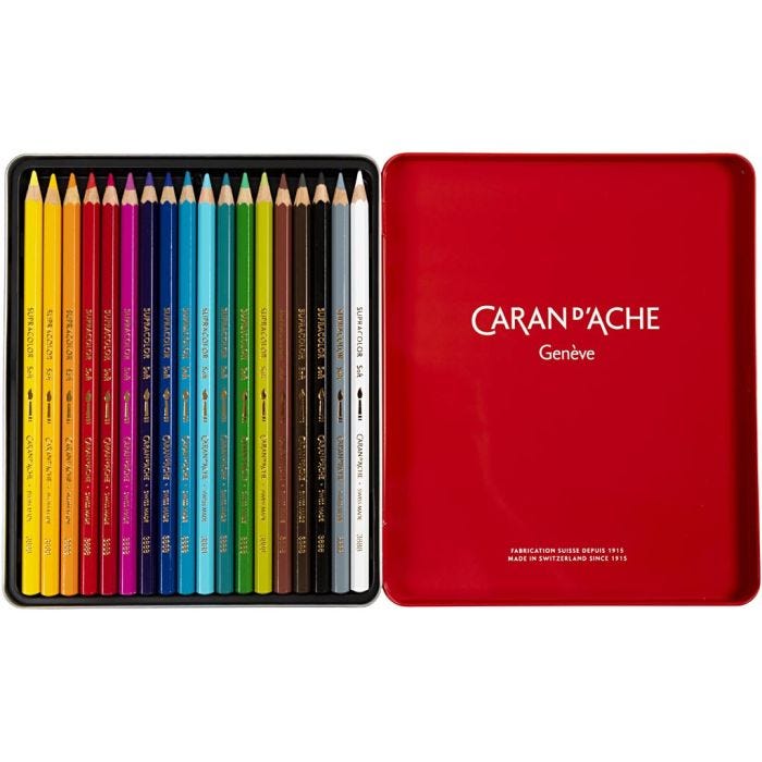 CARAN D’ACHE Supracolor II, L: 17 cm, mina 3.8 mm, colori asst., 18 pz/ 1 conf.