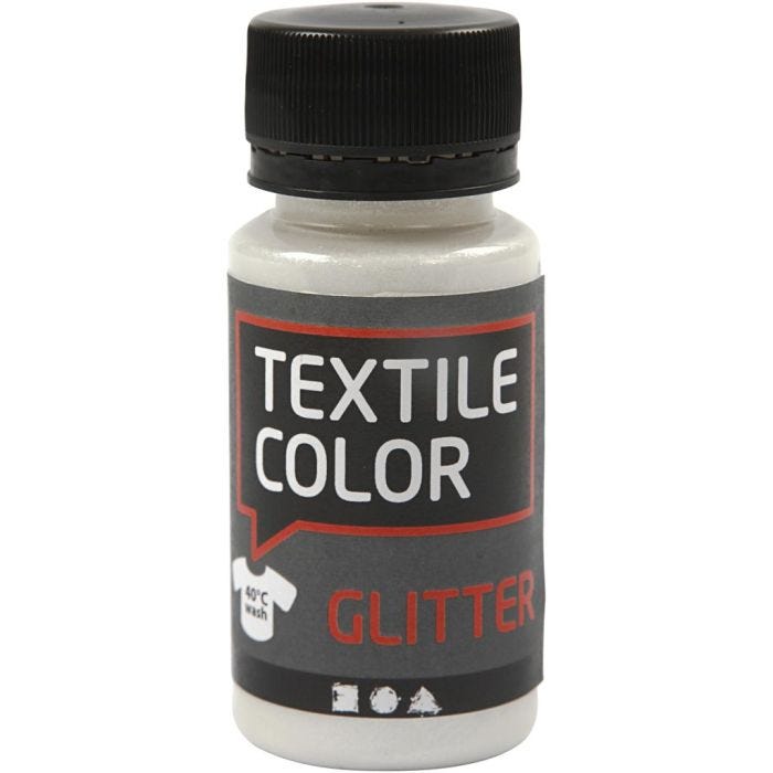 Colore per tessuti, glitter, transparent, 50 ml/ 1 bott.