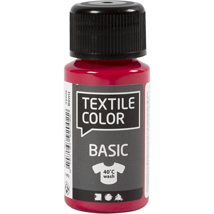 Colore per tessuti, rosso primario, 50 ml/ 1 bott.