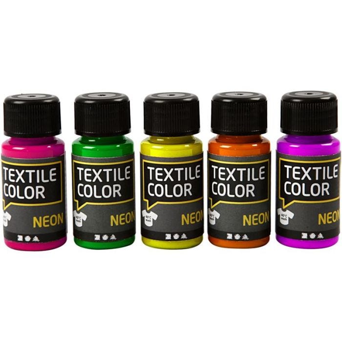 Colore per tessuti, colori asst., 5x50 ml/ 1 conf.