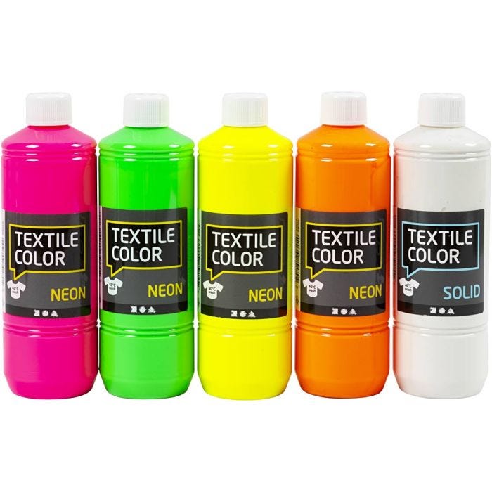 Colore per tessuti, colori asst., 5x500 ml/ 1 conf.