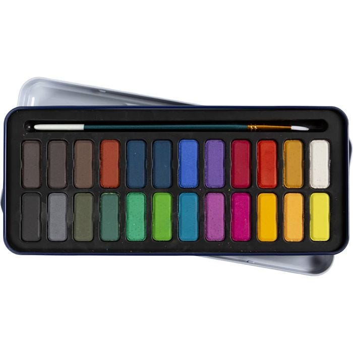 Kit Acquerello, misura 12x30 mm, colori asst., 24 color/ 1 conf.