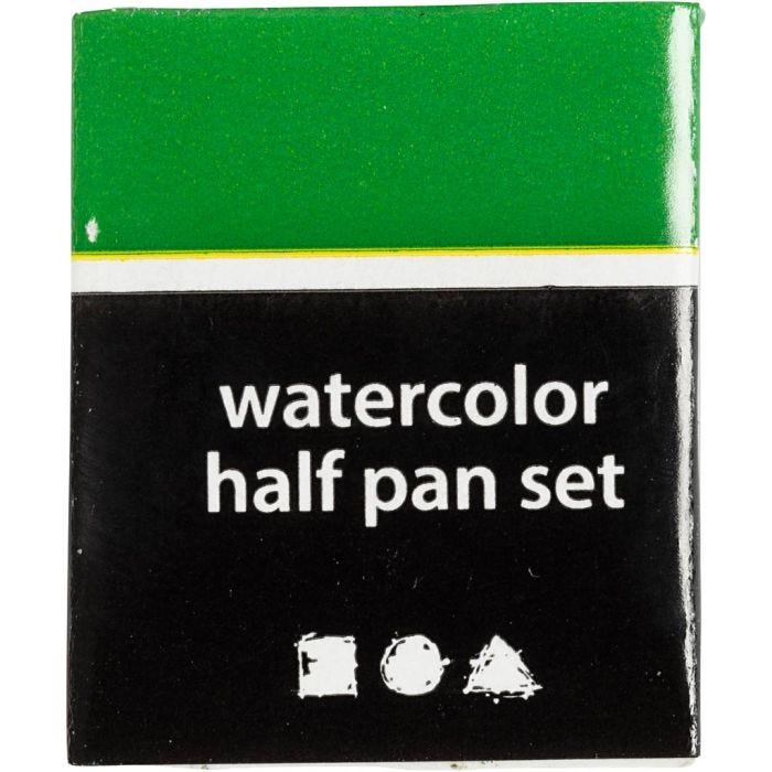 Acquerelli, ½-pan, misura 10x15x20 mm, verde chiaro, 1 pz
