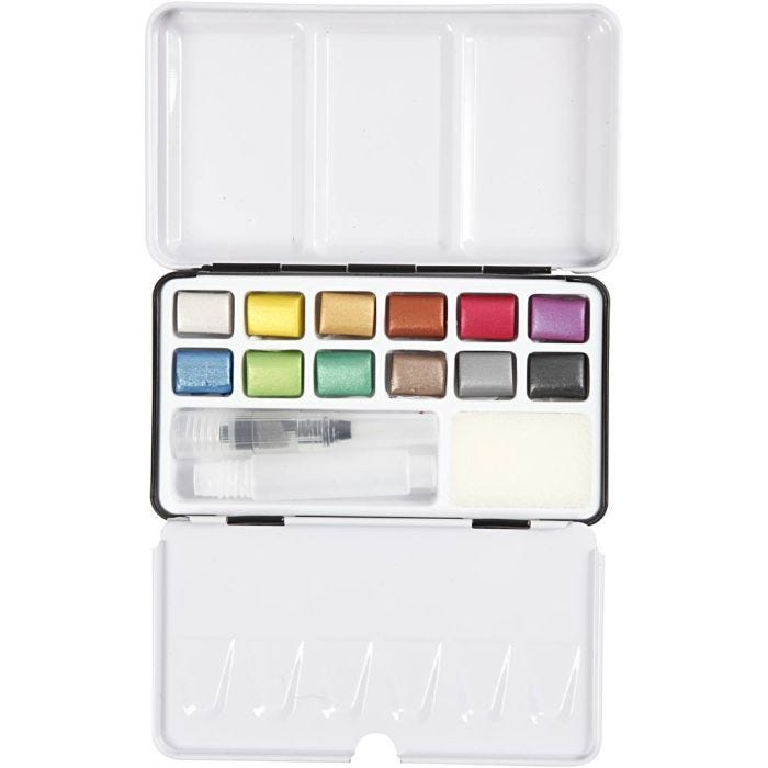 Acquerelli, colori metallici, 12 color/ 1 conf.