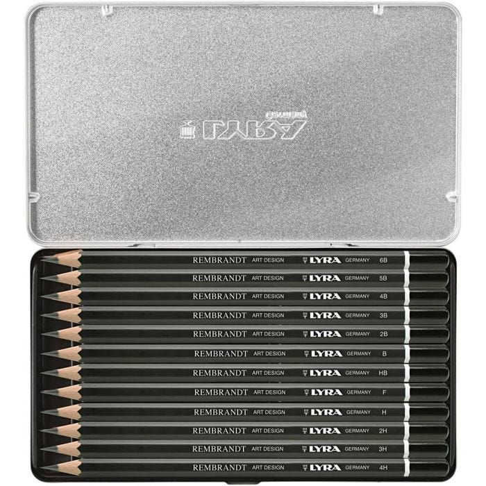 Matite per il disegno artistico, B,2B,3B,4B,5B,6B,HB,H,2H,3H,4H,F, 12 pz/ 1 conf.