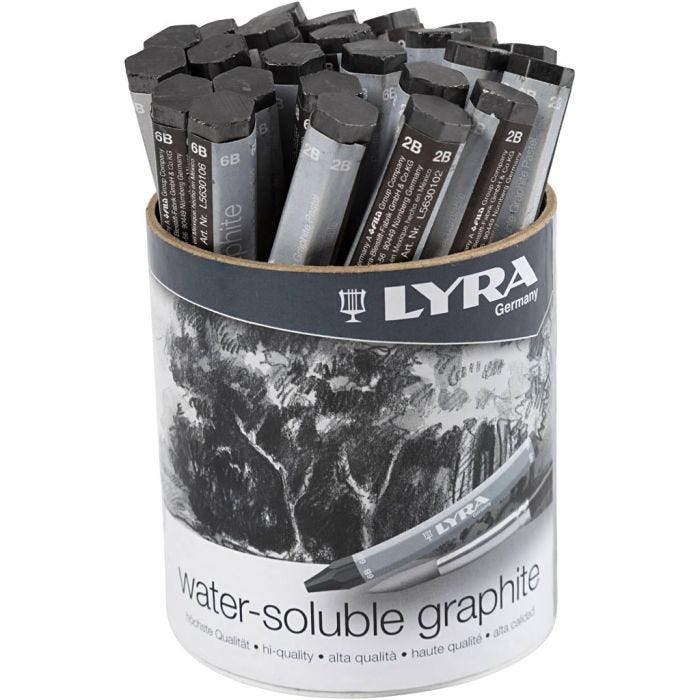 Pastelli di grafite, L: 6,5 cm, 24 pz/ 1 conf.