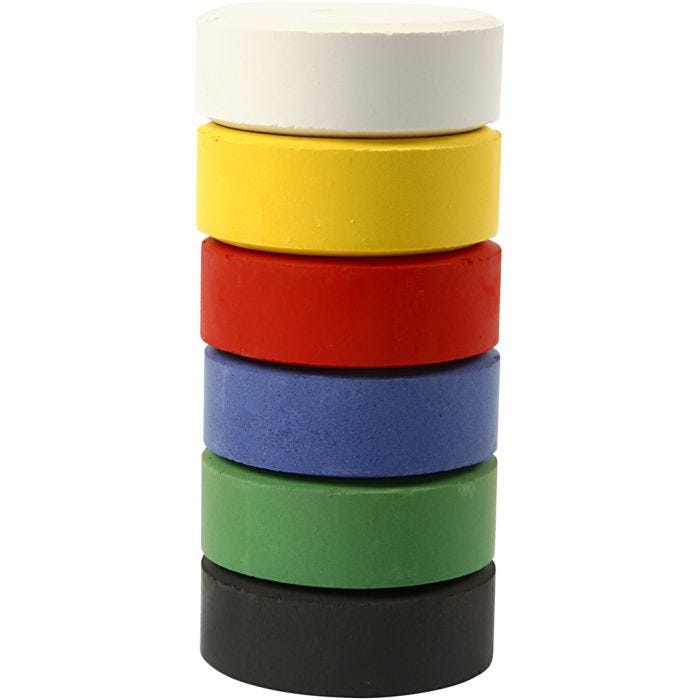 Acquerelli, H: 16 mm, diam 44 mm, colore primario, 6 pz/ 1 conf.