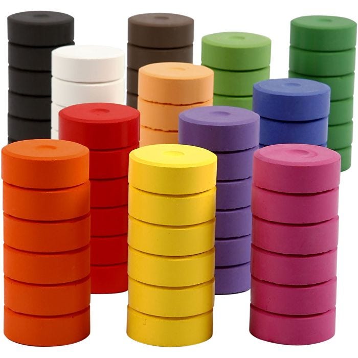 Acquerelli, H: 16 mm, diam 44 mm, ricarica, 72 pz/ 1 conf.