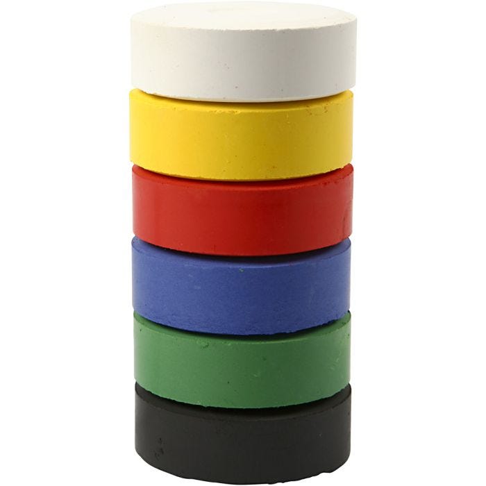 Acquerelli, H: 19 mm, diam 57 mm, colore primario, 6 pz/ 1 conf.
