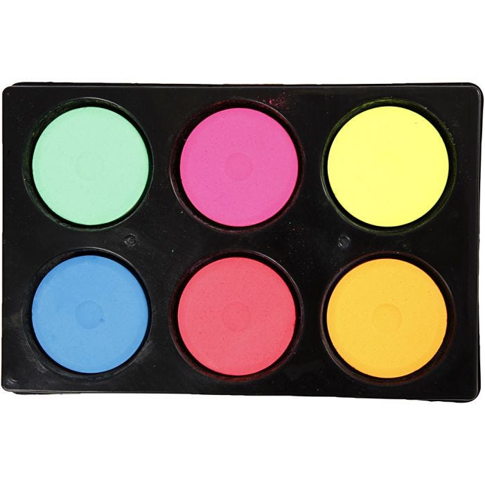 Acquerelli, H: 16 mm, diam 44 mm, colori neon, 1 conf.