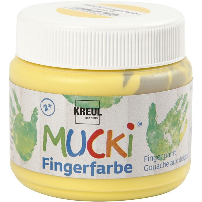 Mucki Pittura da dita, giallo, 150 ml/ 1 vasch.