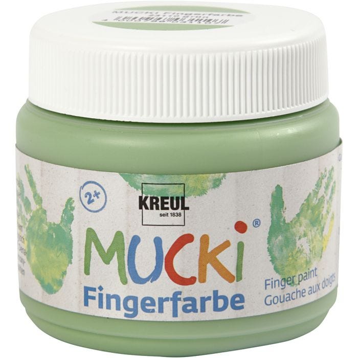Mucki Pittura da dita, verde, 150 ml/ 1 vasch.