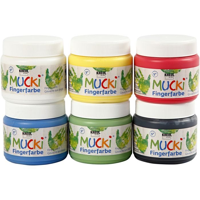 Mucki Pittura da dita, colori asst., 6x150 ml/ 1 conf.