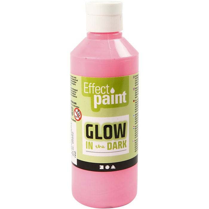 Pittura Fosforescente, rosso chiaro fluorescente, 250 ml/ 1 bott.