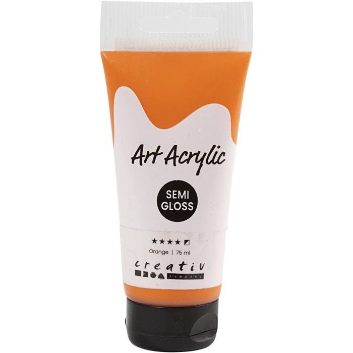 Pittura Acrilia, semi-lucido, semi opaco, arancio, 75 ml/ 1 bott.