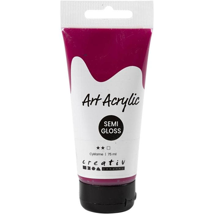 Pittura Acrilia, semi-lucido, transparent, cyklame, 75 ml/ 1 bott.