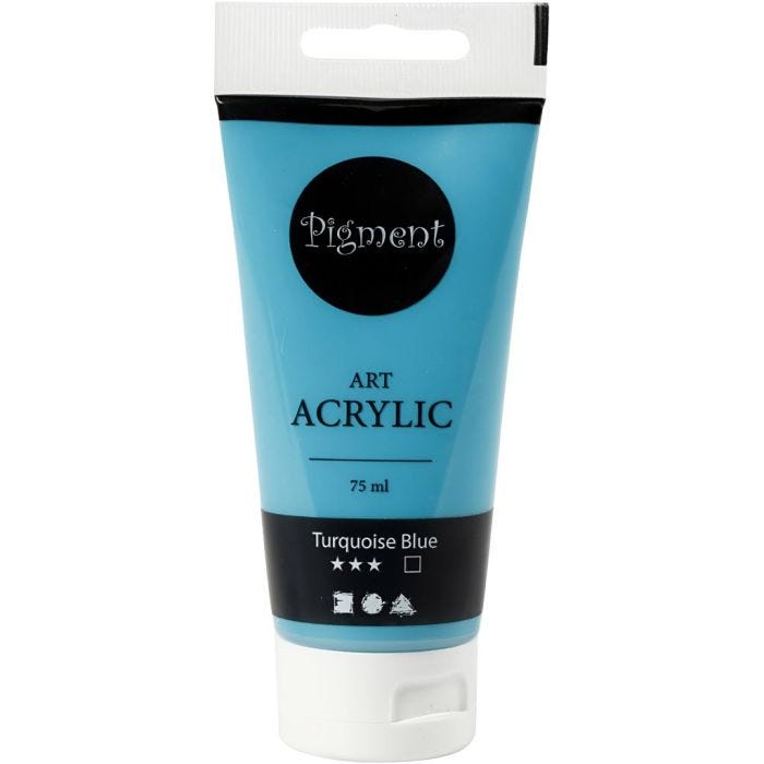 Pittura Acrilia, semi-lucido, opaca, turquoise blue, 75 ml/ 1 bott.
