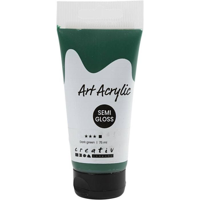 Pittura Acrilia, semi-lucido, opaca, verde scuro, 75 ml/ 1 bott.