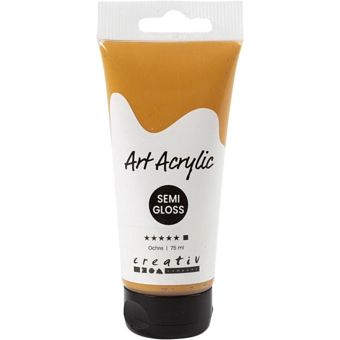 Pittura Acrilia, semi-lucido, opaca, ocra, 75 ml/ 1 bott.