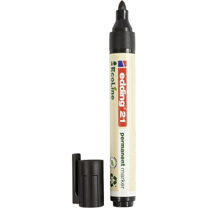 Pennarello Edding EcoLine, dim. 21, ampiezza tratto 1,5-3 mm, nero, 1 pz