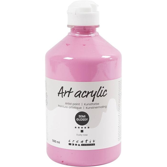 Pittura Acrilia, semi-lucido, opaca, rosa pallido, 500 ml/ 1 bott.