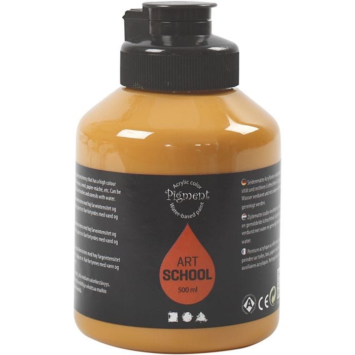 Pittura Acrilia, semi-lucido, opaca, ocra, 500 ml/ 1 bott.