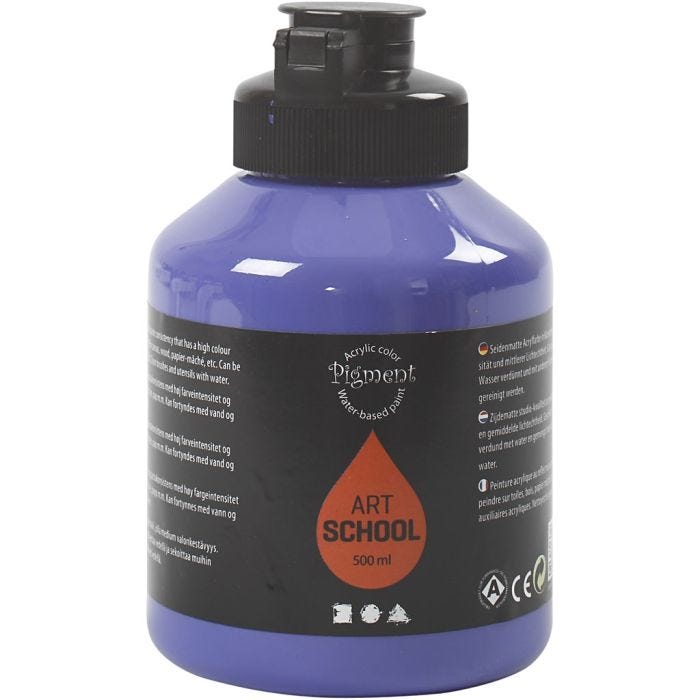 Pittura Acrilia, semi-lucido, semi transparent, viola blu, 500 ml/ 1 bott.