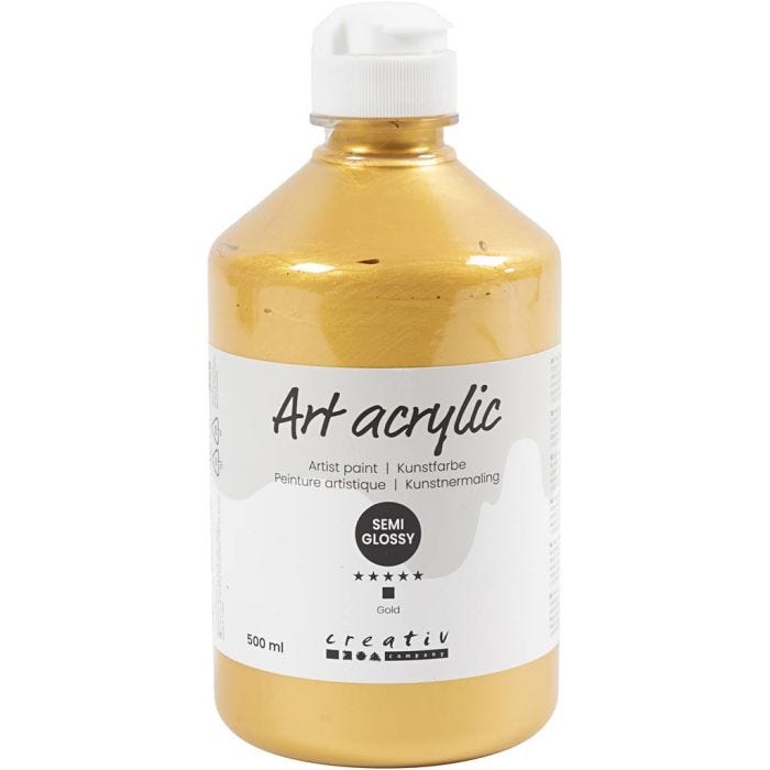 Pittura Acrilia, semi-lucido, opaca, oro, 500 ml/ 1 bott.