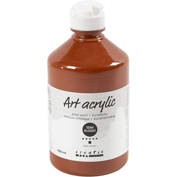 Pittura Acrilia, semi-lucido, opaca, terra di Siena, 500 ml/ 1 bott.