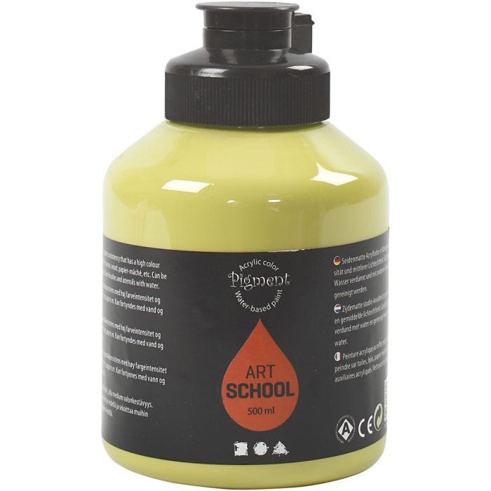 Pittura Acrilia, semi-lucido, semi transparent, kiwi, 500 ml/ 1 bott.