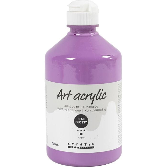 Pittura Acrilia, semi-lucido, opaca, viola, 500 ml/ 1 bott.